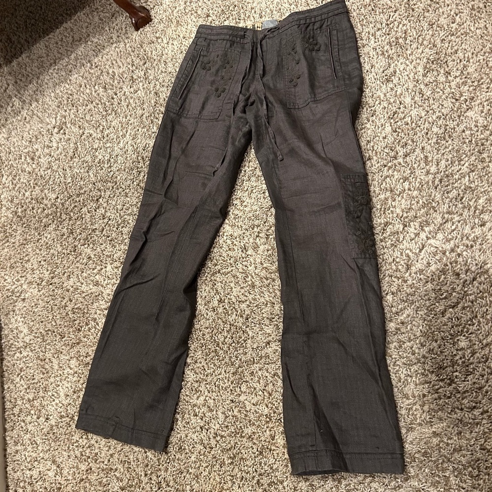 Da-Nang Embroidered Cargo Pants | Size Small | Dark Gray Y2K